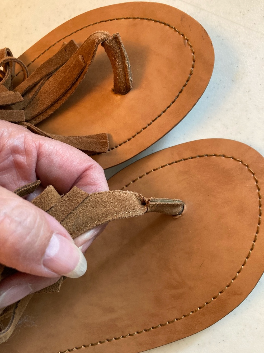Steve Madden Fringe Suede Moccasin Sandals - Brown - Picture 10 of 10